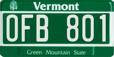 VT license plate OFB801