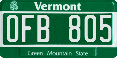 VT license plate OFB805