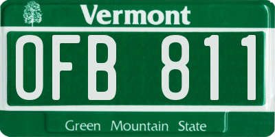 VT license plate OFB811