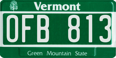 VT license plate OFB813