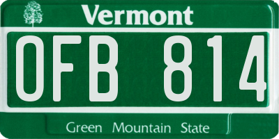 VT license plate OFB814