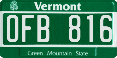 VT license plate OFB816