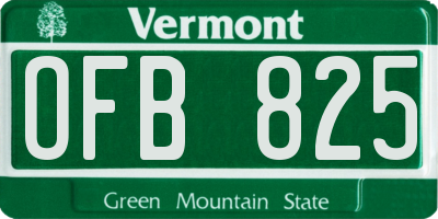 VT license plate OFB825