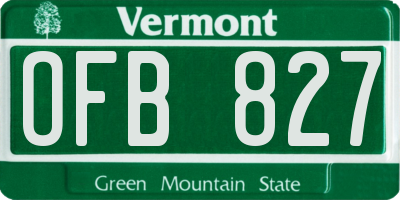 VT license plate OFB827
