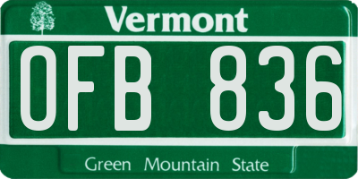 VT license plate OFB836