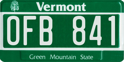 VT license plate OFB841