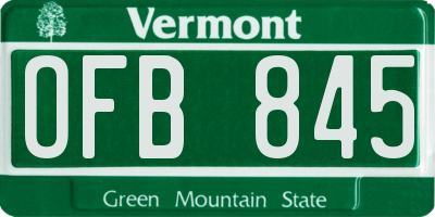 VT license plate OFB845