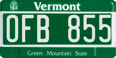 VT license plate OFB855