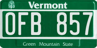 VT license plate OFB857