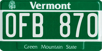 VT license plate OFB870