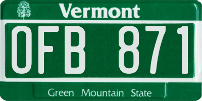 VT license plate OFB871