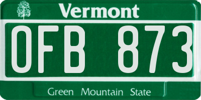 VT license plate OFB873