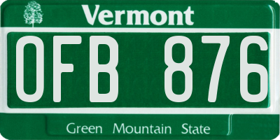 VT license plate OFB876