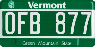 VT license plate OFB877