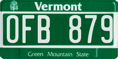VT license plate OFB879