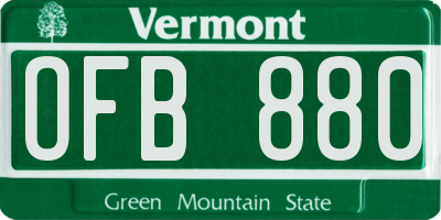 VT license plate OFB880