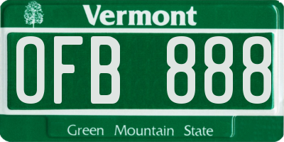 VT license plate OFB888