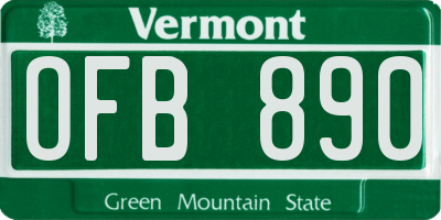 VT license plate OFB890