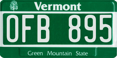 VT license plate OFB895