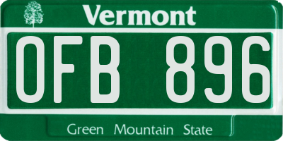 VT license plate OFB896