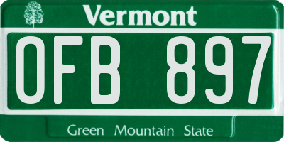 VT license plate OFB897