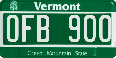 VT license plate OFB900