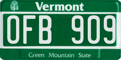 VT license plate OFB909