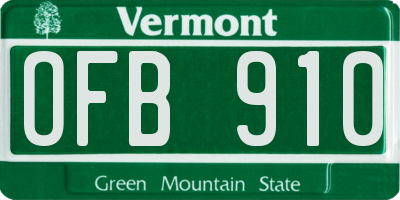 VT license plate OFB910