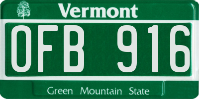 VT license plate OFB916