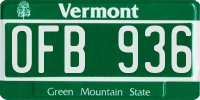 VT license plate OFB936