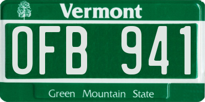 VT license plate OFB941