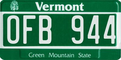 VT license plate OFB944