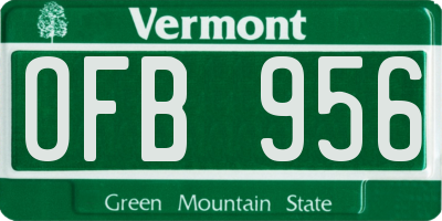 VT license plate OFB956