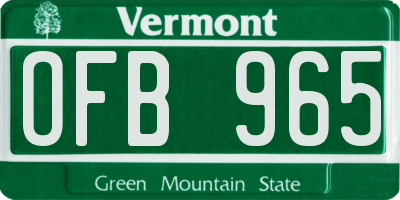 VT license plate OFB965