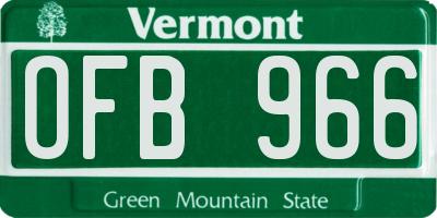 VT license plate OFB966