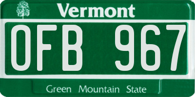 VT license plate OFB967