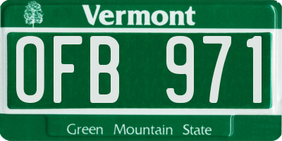 VT license plate OFB971