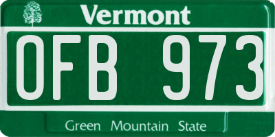 VT license plate OFB973