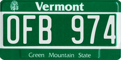 VT license plate OFB974