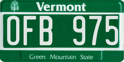 VT license plate OFB975