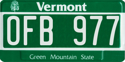 VT license plate OFB977