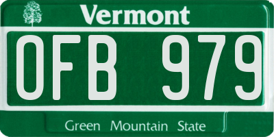 VT license plate OFB979