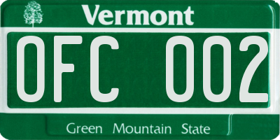 VT license plate OFC002