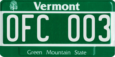 VT license plate OFC003