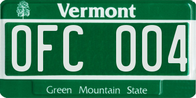 VT license plate OFC004