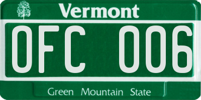 VT license plate OFC006