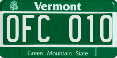VT license plate OFC010