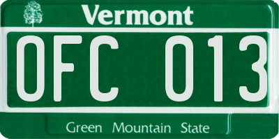 VT license plate OFC013