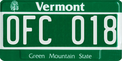 VT license plate OFC018