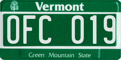 VT license plate OFC019